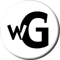 Wade Gomes' logo in black and white'